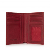 Portofel vertical din piele naturala DiAmanti Zingarello Rosso Scuro